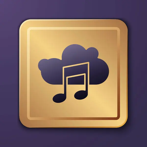 Icône Service Streaming Purple Music Isolée Sur Fond Violet Cloud — Image vectorielle