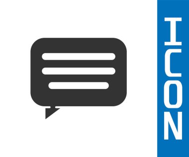 Beyaz arkaplanda gri konuşma balonu sohbet simgesi izole edildi. İleti simgesi. İletişim ya da yorum sohbet sembolü. Vektör İllüstrasyonu