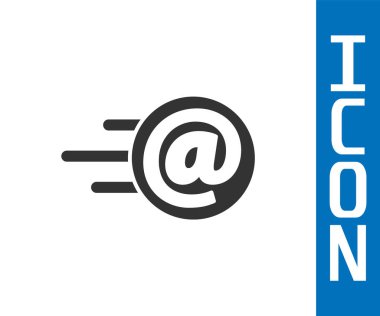 Beyaz arka plan üzerinde izole gri posta ve e-posta kutsal kişilerin resmi. Zarf simgesi e-posta. E-posta iletisi işareti. Vektör çizim