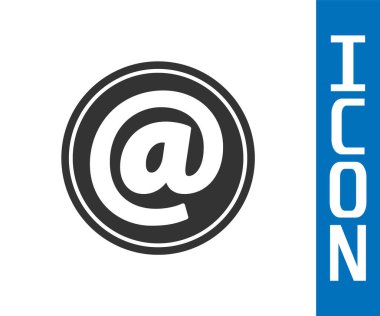 Beyaz arka plan üzerinde izole gri posta ve e-posta kutsal kişilerin resmi. Zarf simgesi e-posta. E-posta iletisi işareti. Vektör çizim