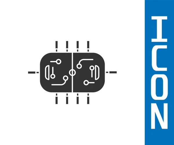 Ícone Mesa Hóquei Cinza Isolado Fundo Branco Ilustração Vetorial —  Vetores de Stock