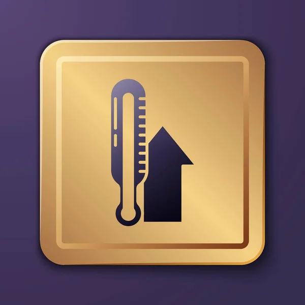 Μωβ Μετεωρολογία Θερμόμετρο Μέτρησης Εικόνα Απομονώνονται Μωβ Φόντο Θερμομετρικό Εξοπλισμό — Διανυσματικό Αρχείο