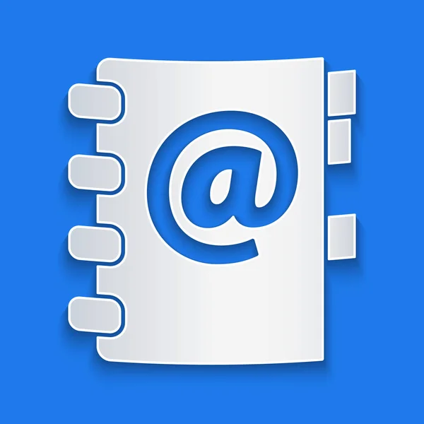 Adressbuchsymbol Papierform Isoliert Auf Blauem Hintergrund Notizbuch Adresse Kontakt Adressbuch — Stockvektor
