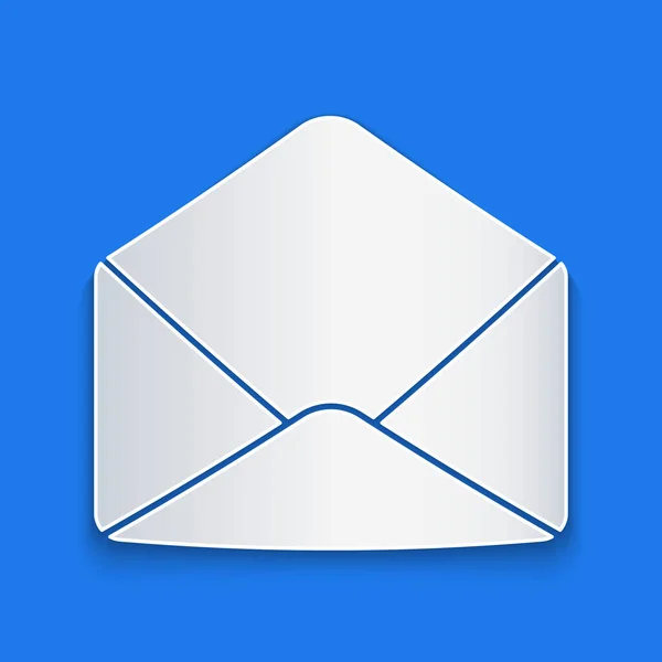 Kağıt Kesiği Mavi Arkaplanda Izole Edilmiş Zarf Simgesi Posta Mektup — Stok Vektör