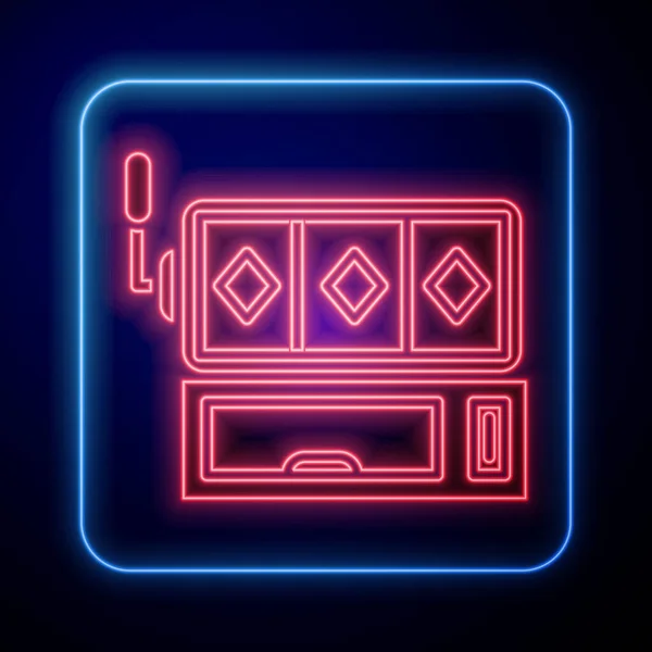 Świecący Neon Automat Ikona Izolowane Niebieskim Tle Ilustracja Wektora — Wektor stockowy