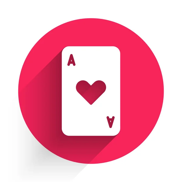 Cartas Blancas Con Símbolo Del Corazón Aislado Con Sombra Larga — Vector de stock