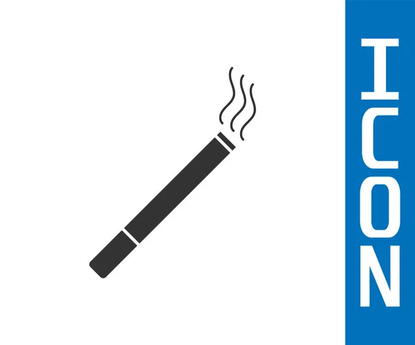 Grijze Sigaret Pictogram Geïsoleerd Witte Achtergrond Tabaksbord Roken Symbool Vector — Stockvector