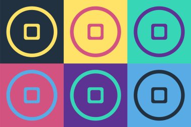 Pop Art Çin Yuan para birimi simgesi renk arkaplanında izole. Bozuk para. Bankacılık işareti. Para sembolü. Vektör İllüstrasyonu