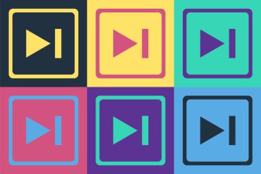 Pop Art Fast ileri simgesi renk arkaplanında izole edildi. Vektör İllüstrasyonu