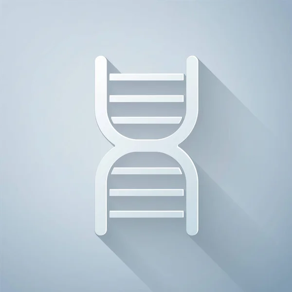 Paper Cut Dna Symbol Icon Isolated Grey Background Paper Art — Stock Vector