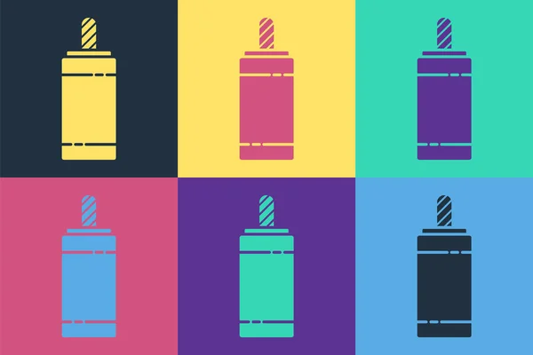 Pop Art Feuerwerk Ikone Isoliert Auf Farbigem Hintergrund Konzept Der — Stockvektor