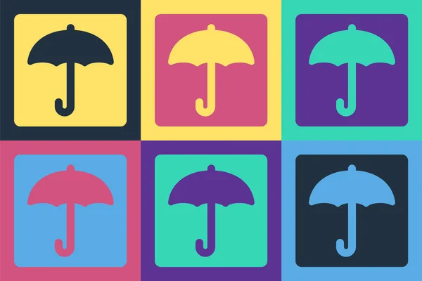 Pop Art Regenschirm Symbol Isoliert Auf Farbigem Hintergrund Wasserdichtes Symbol — Stockvektor