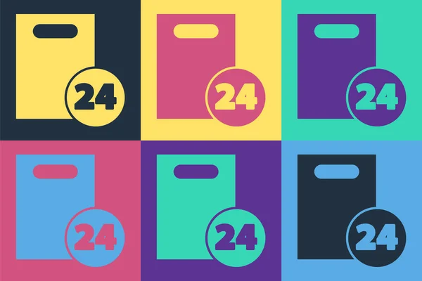 Renkli Arka Planda Karton Kutular Ikonu Olan Pop Sanat Teslimatı — Stok Vektör