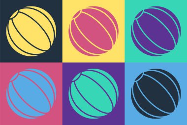 Pop Art Beach top simgesi renk arkaplanda izole edildi. Vektör İllüstrasyonu