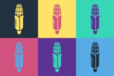 Pop Art Corn simgesi renk arkaplanında izole edildi. Vektör İllüstrasyonu