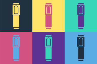 Pop Art Marker kalem simgesi renk arkaplanında izole edildi. Vektör İllüstrasyonu