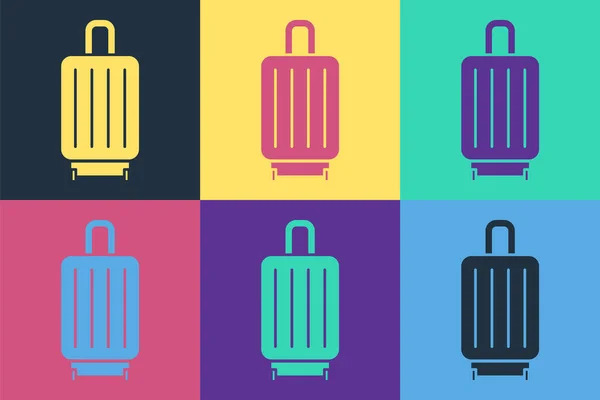 Pop Art Valise Pour Icône Voyage Isolée Sur Fond Couleur — Image vectorielle