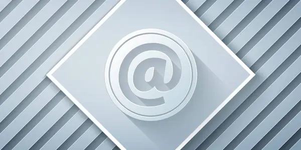 在灰色背景上隔离的剪纸邮件和电子邮件图标 信封符号电子邮件 电子邮件符号 纸艺术风格 矢量插图 — 图库矢量图片