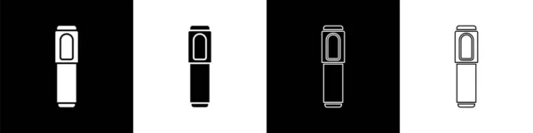 Markierungsstift Symbol Isoliert Auf Schwarzem Und Weißem Hintergrund Setzen Vektorillustration — Stockvektor