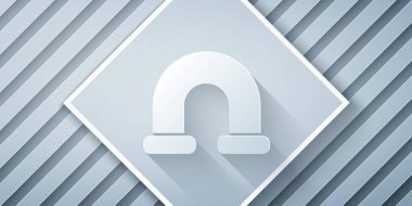 Kağıt kesiği Endüstri metalik boru simgesi gri arka planda izole edildi. Tesisat boru hattının farklı şekillerde parçaları. Kağıt sanatı tarzı. Vektör İllüstrasyonu