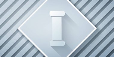 Kağıt kesiği Endüstri metalik boru simgesi gri arka planda izole edildi. Tesisat boru hattının farklı şekillerde parçaları. Kağıt sanatı tarzı. Vektör İllüstrasyonu