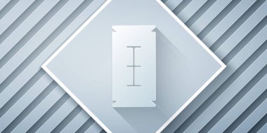 Kağıt kesiği Blade jilet simgesi gri arkaplanda izole edilmiş. Kağıt sanatı tarzı. Vektör İllüstrasyonu