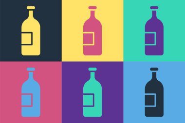 Pop Art Alkol şişesi ikonu, arka planda izole edilmiş. Vektör İllüstrasyonu