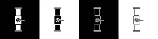 Set Icono Tubo Válvula Metálico Industria Aislado Sobre Fondo Blanco — Archivo Imágenes Vectoriales