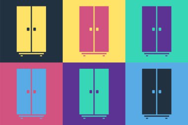 Pop Art Gardırop simgesi renk arkaplanında izole edildi. Vektör İllüstrasyonu