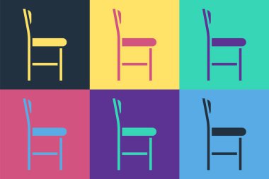 Pop Sanat Koltuğu simgesi renk arkaplanında izole edildi. Vektör İllüstrasyonu