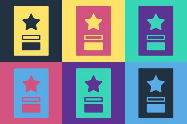 Pop Art Tebrik Kartı simgesi renk arkaplanında izole edildi. Kutlama için davetiye ya da tebrik kartı şablonu. Vektör İllüstrasyonu