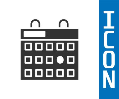 Gri doğum günü takvimi simgesi beyaz arkaplanda izole edildi. Vektör İllüstrasyonu