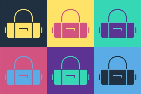 Pop Art Suitcase Travel Icon Isolated Color Background Traveling Baggage — Stock Vector