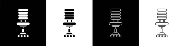 Set Icono Silla Oficina Aislado Sobre Fondo Blanco Negro Ilustración — Vector de stock