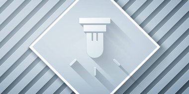 Kağıt kesiği Hareket algılayıcı simgesi gri arkaplanda izole edildi. Kağıt sanatı tarzı. Vektör İllüstrasyonu