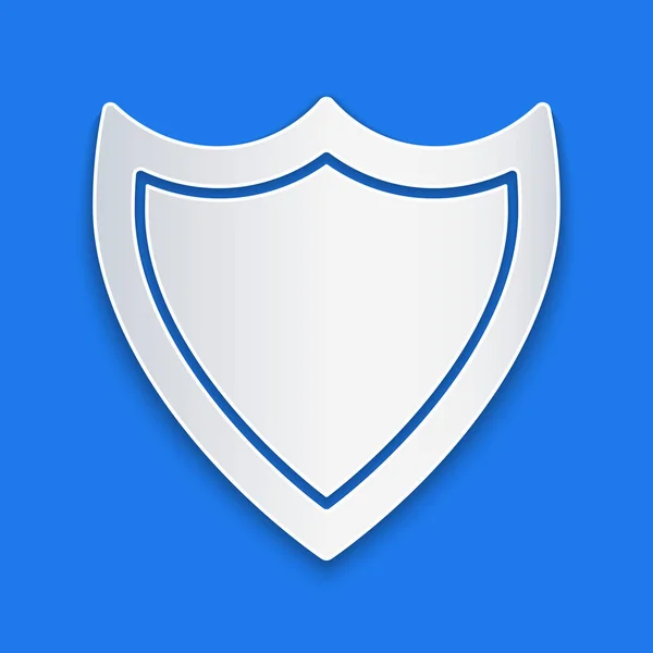 Řez Papíru Ikona Štítu Izolované Modrém Pozadí Strážní Znak Zabezpečení — Stockový vektor
