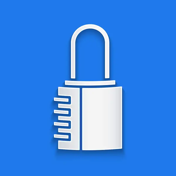 Sicherheitskombinationsschloss Symbol Isoliert Auf Blauem Hintergrund Vorhängeschloss Sicherheit Schutz Passwort — Stockvektor