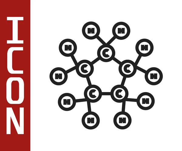Linha Preta Ícone Óleo Molecule Isolado Sobre Fundo Branco Estrutura —  Vetores de Stock