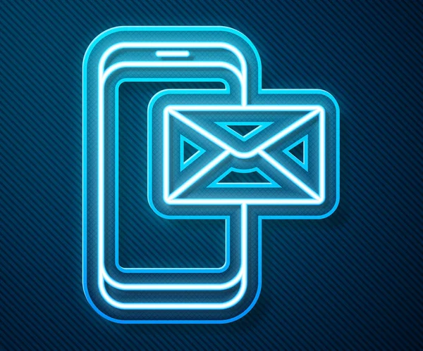 Linha Néon Brilhante Móvel Envelope Nova Mensagem Ícone Mail Isolado —  Vetores de Stock