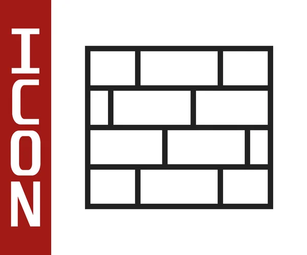 Black Line Bricks Icon Isolated White Background Vector Illustration — Stock Vector