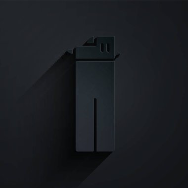 Kağıt kesiği Aydınlık simgesi siyah arkaplanda izole edildi. Kağıt sanatı tarzı. Vektör İllüstrasyonu