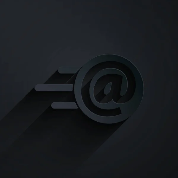 Papier Découpé Icône Mail Mail Isolé Sur Fond Noir Mail — Image vectorielle