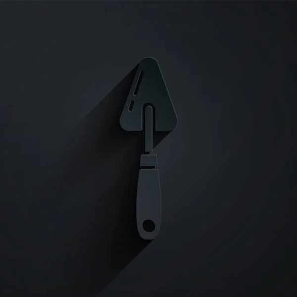 Иконка Ножа Палитры Бумаги Изолирована Черном Фоне Бумажный Стиль Векторная — стоковый вектор