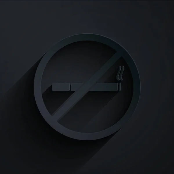Pappersklipp Rökning Ikon Isolerad Svart Bakgrund Cigarettsymbol Papperskonst Vektor Illustration — Stock vektor
