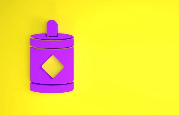 Icono Fuegos Artificiales Púrpura Aislado Sobre Fondo Amarillo Concepto Fiesta — Foto de Stock
