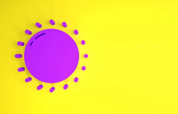 Lila Sonne Symbol Isoliert Auf Gelbem Hintergrund Sommer Symbol Schöner — Stockfoto