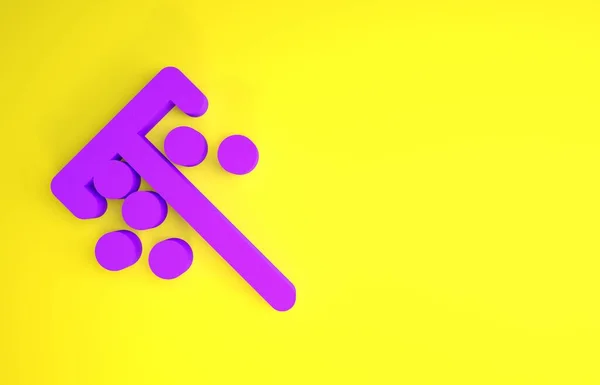 Purple Stick Για Τσιπ Εικονίδιο Απομονώνονται Κίτρινο Φόντο Τζόγος Μινιμαλιστική — Φωτογραφία Αρχείου