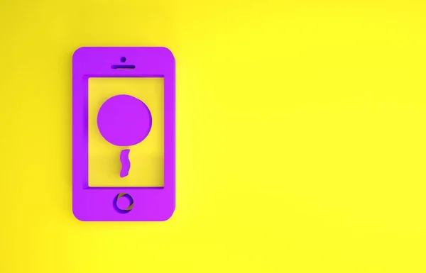 Teléfono Móvil Púrpura Con Icono Mensaje Cumpleaños Aislado Sobre Fondo — Foto de Stock
