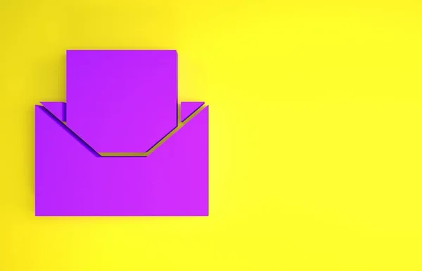 Фіолетова Ікона Запрошення Ізольована Жовтому Тлі Шаблон Святкування Плакату Запрошення — стокове фото