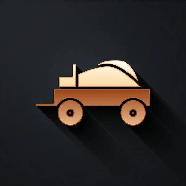 Gold Wild West Icône Wagon Couvert Isolé Sur Fond Noir — Image vectorielle
